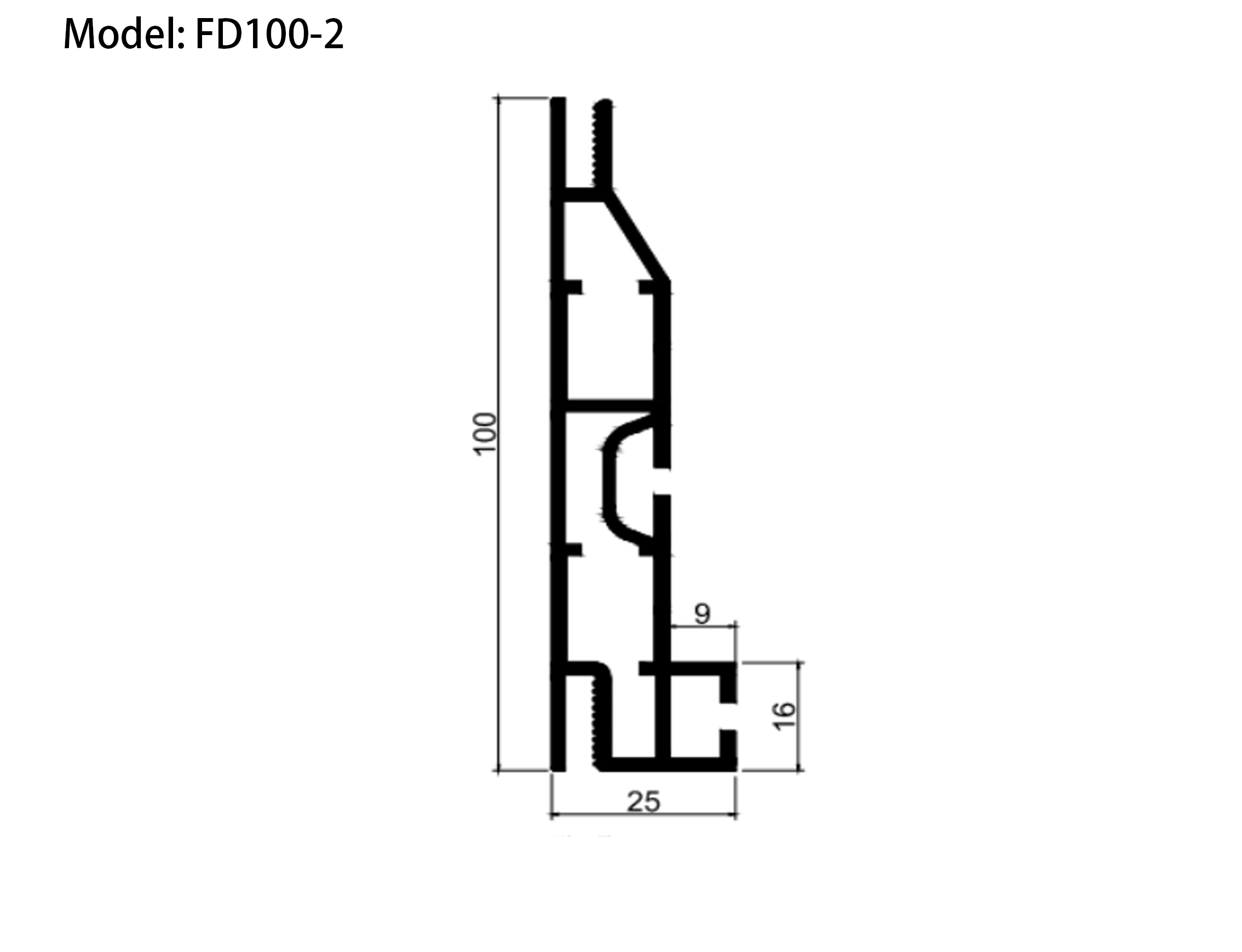 FD100-2 100mm single side SEG profile