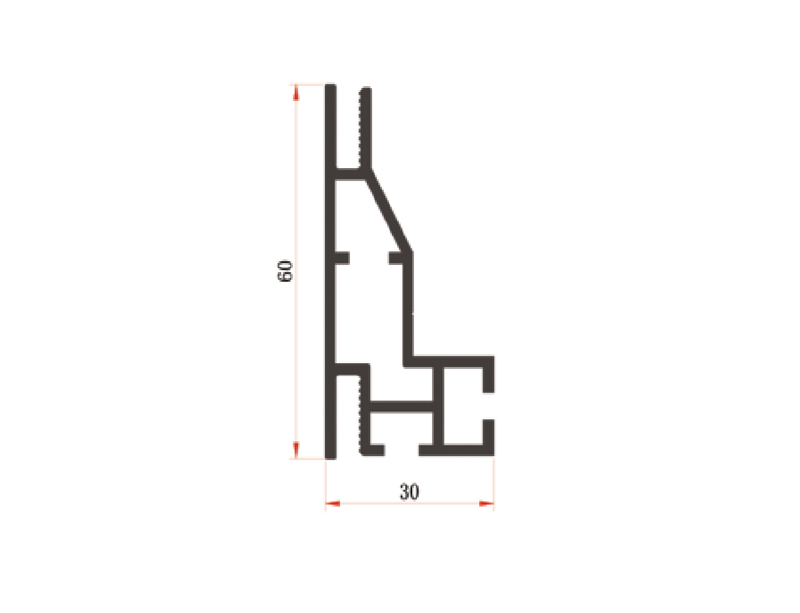 FD60 60MM DOUBLE SIDES ALUMINUM PROFILE