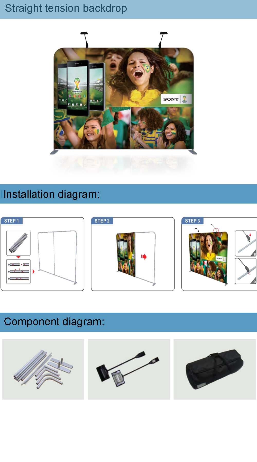 straight tension fabric display